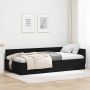 Kampinė lovos konstrukcija Juoda 90 cm x 190 cm Aksomas