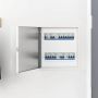 Prieigos skydas Balta 63 x 33 x 3 cm Plienas