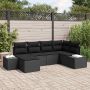 Sodo Sofų Rinkinys su pagalve 6 pcs Juoda poliratanas