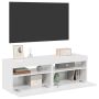 TV spintelės su LED apšvietimu, 2vnt., baltos, 60x35x40cm