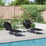 Saulės gultas 2 pcs Juoda 58 x 188 x 77 cm Poliesteris