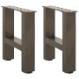 Kavos staliuko kojelės, 2 vnt., 30x(30-31) cm, natūralus plienas
