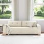 Sofa Smėlio 221 x 80 x 80 cm Lino mišinio audinys