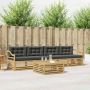 Lauko sofos komplektas su pagalve 5 pcs Balta ir antracito