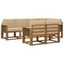 Lauko sofos komplektas 7 pcs Natūralus ir bežinis Poliesteris