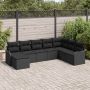 Sodo Sofų Rinkinys su pagalve 8 pcs Juoda Poli ratanas