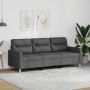 Trivietė sofa, tamsiai pilkos spalvos, 180cm, audinys
