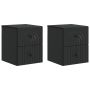 Sieninis naktinis staliukas 2 pcs Juoda 33 x 34,5 x 40 cm