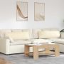Sofa Pagalvės 2 pcs Kreminė 120 x 40 cm Kordūrinis audinys