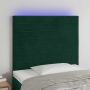 Galvūgalis su LED, tamsiai žalias, 80x5x118/128cm, aksomas