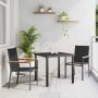 Sodo valgomojo komplektas 3 pcs Juoda Miltelinis plienas