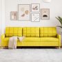Trivietė sofa, šviesiai geltonos spalvos, 180cm, audinys