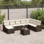 Sodo Sofų Rinkinys su pagalve 9 pcs Ruda ir balta Poli ratanas