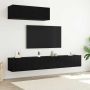 TV spintelių komplektas 3 pcs Juodas ąžuolas Apdirbta mediena