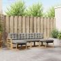 Lauko sofos komplektas su pagalve 6 pcs Balta ir šviesiai pilka