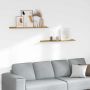Sieninė lentyna 2 pcs Smėlio 100 x 9 x 3 cm Apdirbta mediena