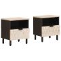 Šalia lovos spintelė su stalčių 2 pcs Balta 40 x 33 x 46 cm