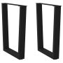 Valgomojo stalo kojelės, V formos, 2 vnt., juodos, 70x(72-73,3) cm, plienas
