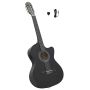 Klasikinė gitara su ekvalaizeriu, juodos spalvos, 6 stygos
