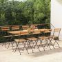 Sulankstomos bistro kėdės, 8vnt., tikmedžio masyvas ir plienas