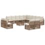Sodo Sofų Rinkinys 14 pcs Smėlio poliratanas