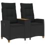 Reclining Bench with Table Juoda 126 x 65 x 112 cm poliratanas