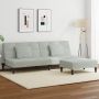 Dvivietė sofa-lova su pakoja, šviesiai pilkos spalvos, aksomas