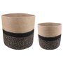 Vazonų rinkinys 2 pcs Natūrali ir juoda Ø 28 x 28 cm
