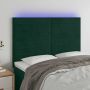Galvūgalis su LED, tamsiai žalias, 144x5x118/128cm, aksomas