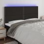Galvūgalis su LED, juodos spalvos, 180x5x118/128cm, audinys