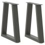 Kavos staliuko kojelės, V formos, 2 vnt., antracito spalvos, 28x(42-43,3) cm, plienas