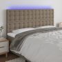 Galvūgalis su LED, taupe spalvos, 200x5x118/128cm, audinys