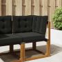 Lauko sofa pagalvėlė 3 pcs Juodas Poliesteris