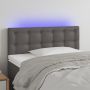 Galvūgalis su LED, pilkos spalvos,100x5x78/88cm, dirbtinė oda
