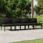 Keturvietė sodo sofa su pagalvėlėmis, antracito, aliuminis
