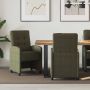 Valgomojo Kėdės su Ratukais 2 pcs Armijos žalia 58 x 67 x 97 cm