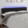 Galvūgalis su LED, juodos spalvos, 180x5x78/88cm, dirbtinė oda