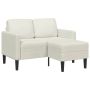 2-vietė sofa su Chaise L formos kremu 125 cm aksomas