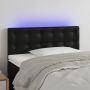 Galvūgalis su LED, juodos spalvos, 100x5x78/88cm, dirbtinė oda
