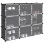 Storage Cube Organizer su 9 kubeliais ir durelėmis juodas PP