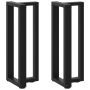 Konsolinio staliuko kojelės, T formos, 2 vnt., juodos, 38x25x(72-73) cm, plienas