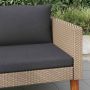 Vienvietė sodo sofa su pagalvėlėmis, smėlio, poliratanas
