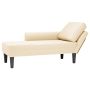 Poilsio sofa su pagalvės kreminiu velveto audinys