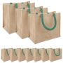 Džiuto piniginės 10 pcs Natūrali ir žalia 26 x 22 x 14 cm