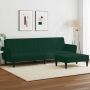 Dvivietė sofa-lova su pakoja, tamsiai žalios spalvos, aksomas