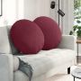 Sėdynių pagalvėlės 2 pcs Vyno raudona Ø80 x 29 cm audinys
