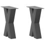 Kavos staliuko kojelės, 2 vnt., antracito spalvos, 28x(42-43) cm, plienas