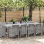 Sodo valgomojo komplektas 13 pcs Šviesiai pilka Poli ratanas
