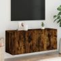 Prie sienos montuojama TV spintelė, dūminio ąžuolo, 100x30x41cm