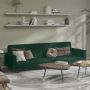 Dvivietė sofa-lova, tamsiai žalios spalvos, aksomas